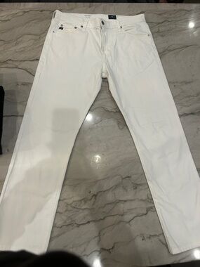 Ag Adriano Goldschmied White Slim Straight Jeans